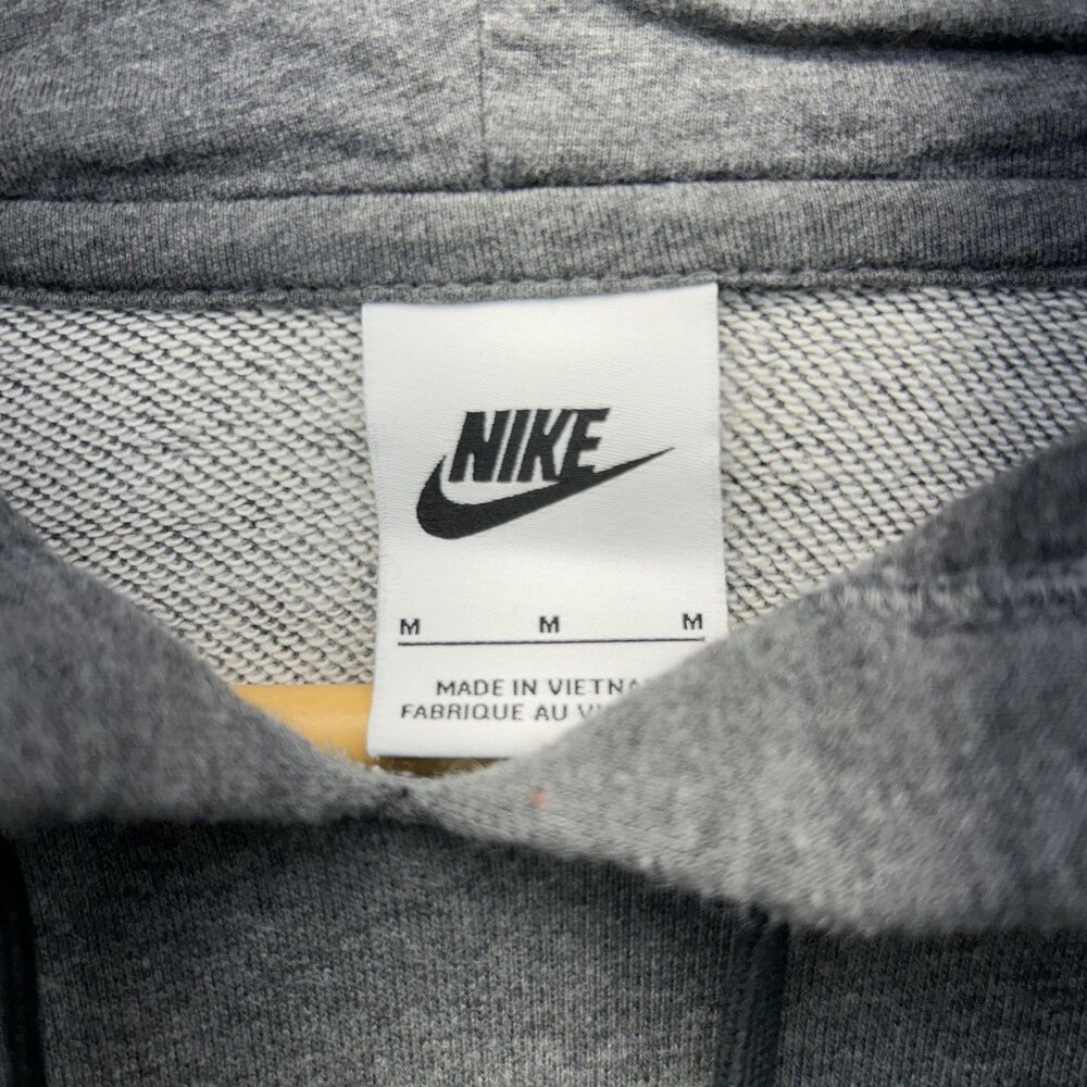 Nike Hoodie Sweatshirt Womens Medium Gray Cropped Pullover Fleece High Low Hem - Picture 4 of 9